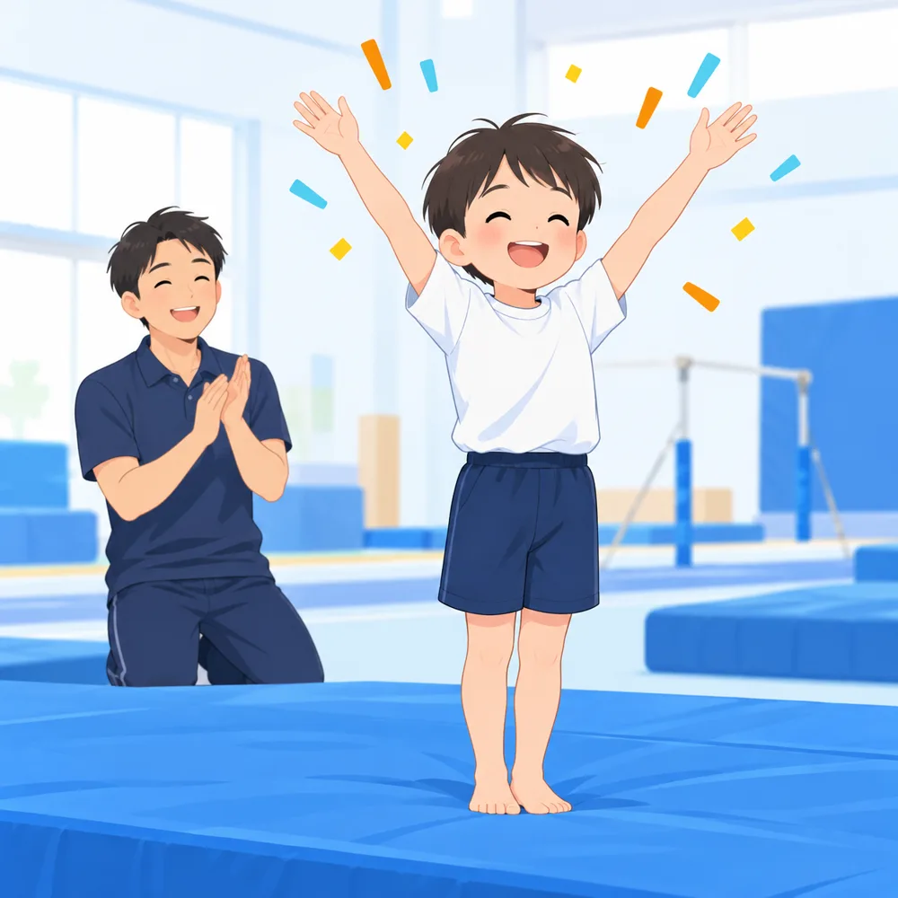 ひとりで着地！